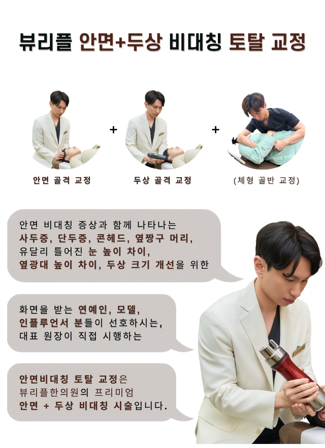 압구정 뷰리플한의원 안면 비대칭 골격 교정 종류