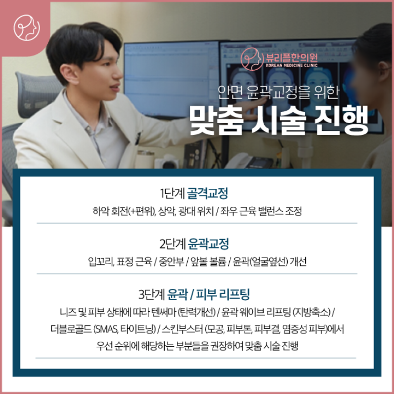 압구정 뷰리플한의원 안면 윤곽 교정을 위한 맞춤 시술 진행