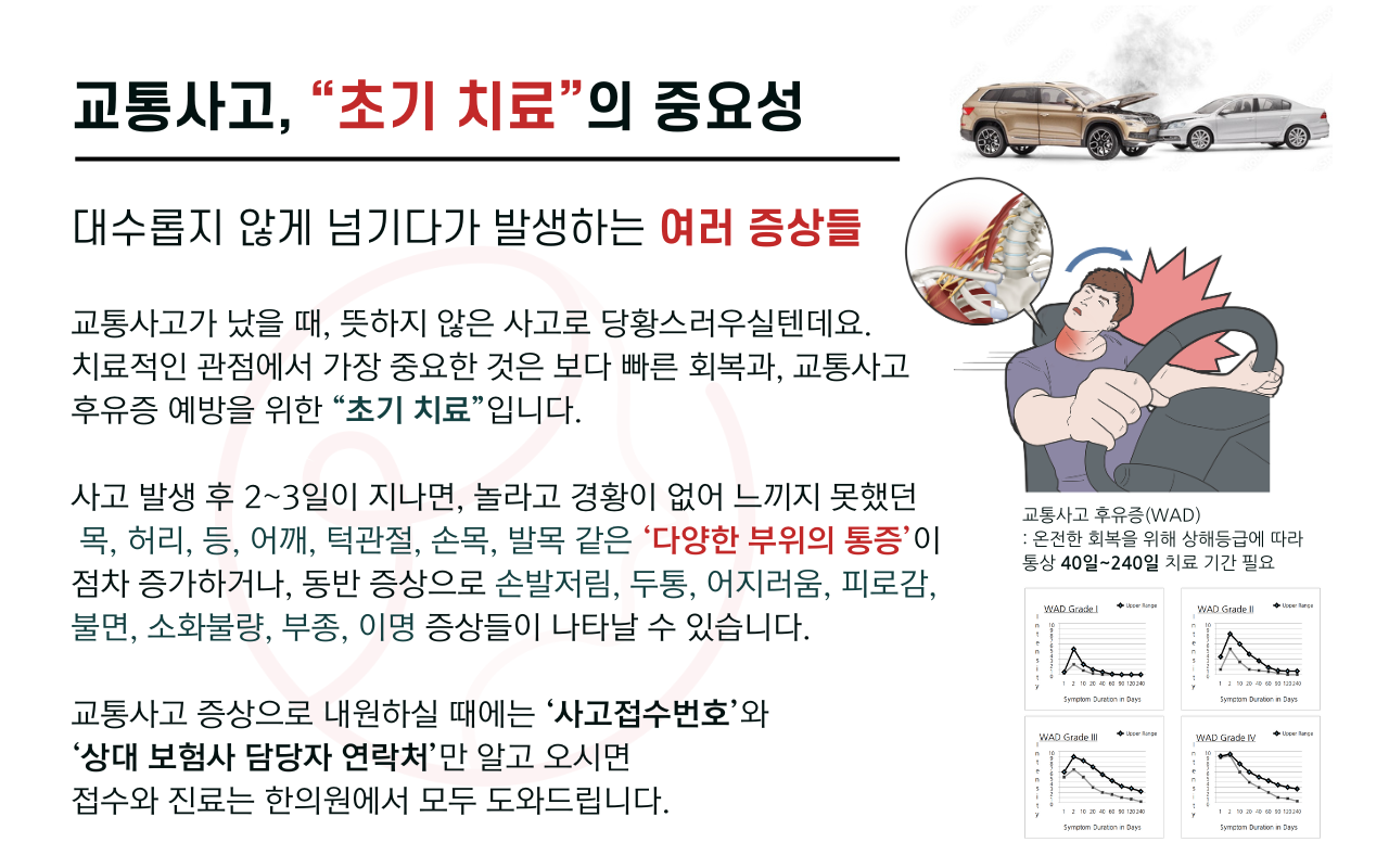 압구정 뷰리플한의원 교통사고 초기 치료의 중요성