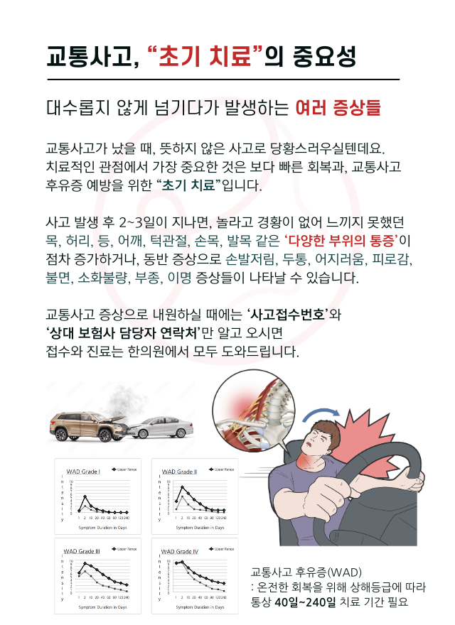 압구정 뷰리플한의원 교통사고 초기 치료의 중요성